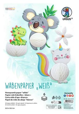URSUS Wabenpapier 22,5 x 32,5 cm, 6 Bl