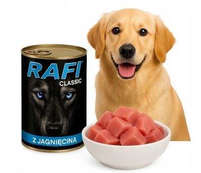 Nassfutter für Hunde Rafi Classic mit Lamm 1240 g Dose DOLINA NOTECI