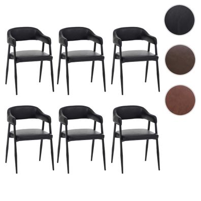 6er-Set Esszimmerstuhl HWC-P29, Küchenstuhl, Industrial Retro Vintage Kunstleder