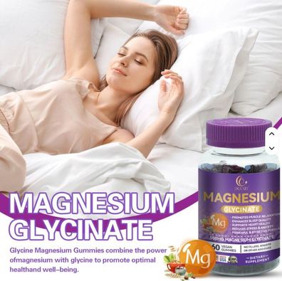 leep Ease Magnesium Glycinat Gummies-Linderung von Angst zuständen, verbesserte