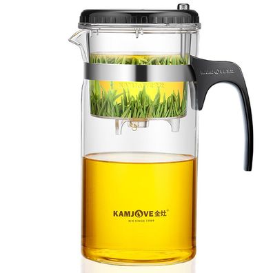 Teekanne 1200ml mit Filtersieb Glaskanne All-in-one-Set herausnehmbarem Einsatz