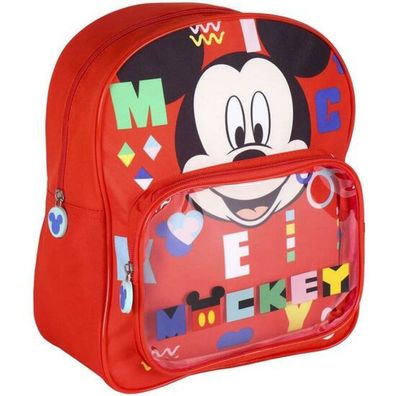 Schulrucksack Mickey Mouse Rot (25 x 30 x 12 cm)