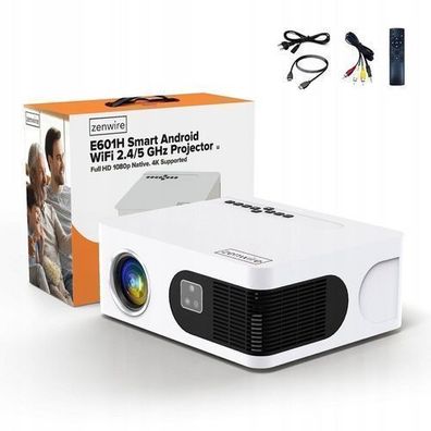 Mini-Projektor WiFi 2.4/5GHz Android TV Bluetooth FULL HD 4K 18000lm Zenwire E601H
