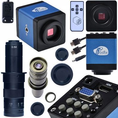 Rosfix Set Mikroskopkamera 2MP + Objektiv 180x – HDMI/VGA | C-Mount 25mm