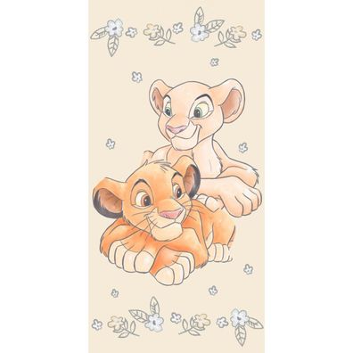 Disney Der König der Löwen Simba & Nala Badetuch, Strandtuch Gelb 70 * 140cm