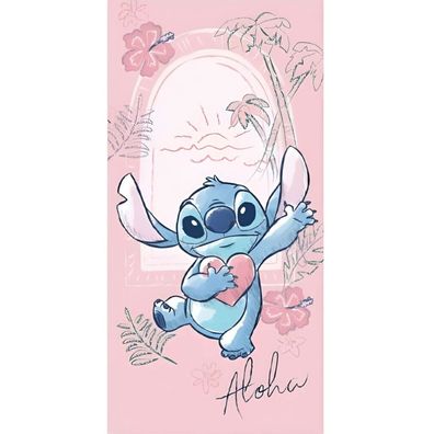 Disney Lilo und Stitch Heart Badetuch, Strandtuch 70x140cm (Schnell Trocken)