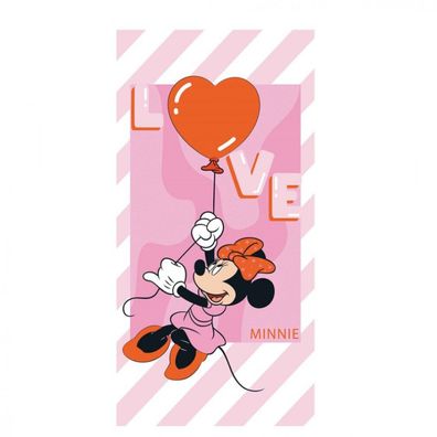 Disney Minnie Love Badetuch, Strandtuch 70x140cm
