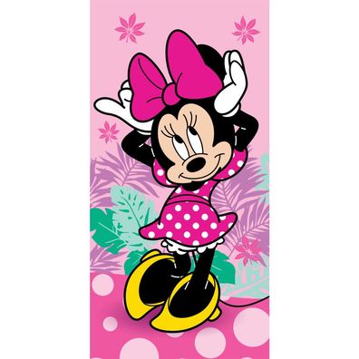 Disney Minnie Pretty in Pink Badetuch, Strandtuch 70x140cm