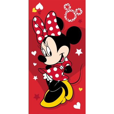 Disney Minnie Pretty in Red Badetuch, Strandtuch 70x140cm