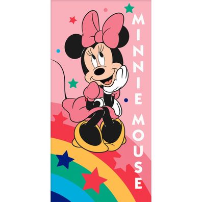 Disney Minnie Rainbow Star Badetuch, Strandtuch 70x140 cm