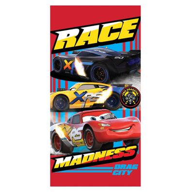 Disney Cars Race Badetuch, Strandtuch 70x137 cm (Fast Dry)