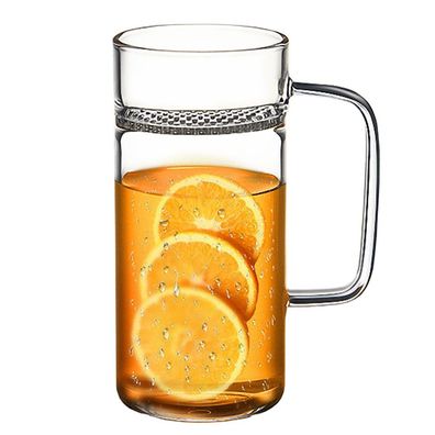 Teeglas 480ml mit Glasfilter für verschiedene Teesorten und Obst