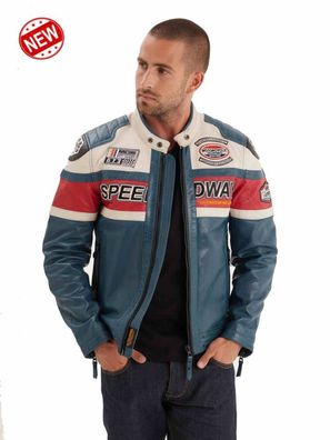 Lederjacke Daytona 73 Albon blau