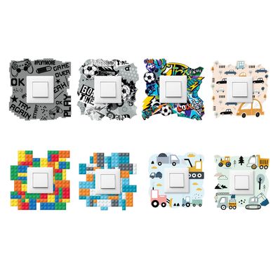 Lichtschalter-Sticker Autos Grafitti Bausteine 20x20 Sticker für Kinderzimmer