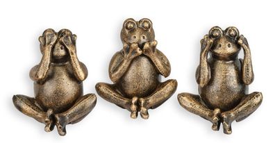 Set 3 Frösche nichts Böses sehen, sagen und hören Replikat Retro Design Dekoration