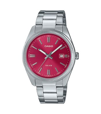 Casio Armbanduhr Unisex MTP-1302PD-4AVEF Rot, Quarz