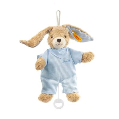 Steiff 237515 Spieluhr Hoppel Hase blau 20cm Baby