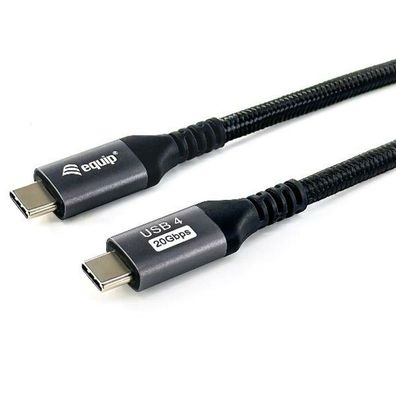 Equip Kabel USB-C 4.0 -> C, St/St, 2.00m 5A 4K/60Hz, sw