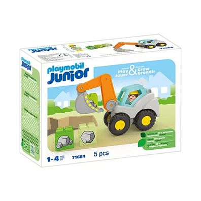 Playmobil 71684 Junior: Schaufelbagger, Konstruktionsspielzeug