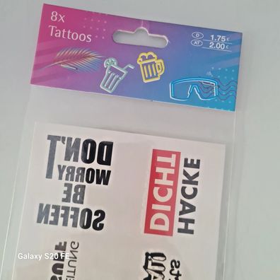 8er Einmal Tattoos Es eskaliert / Wir sind nur zum Saufen hier | Party Festival