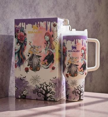 Jack and Sally Glow-in-the-Dark Tumbler | Nightmare Before Christmas Cup | Halloween,