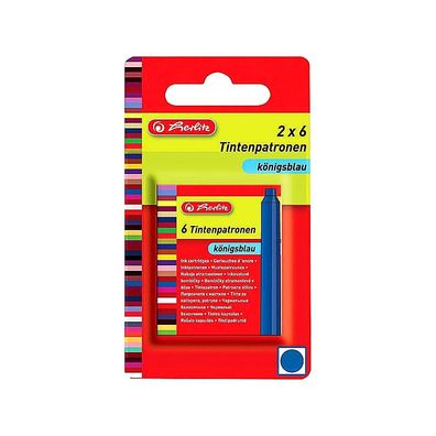 Herlitz Tintenpatrone Standard 2x6 Stück Blisterkarte blau