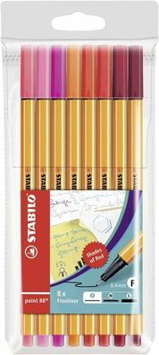 Stabilo Fineliner point 88 8er Set verschiedene Farben