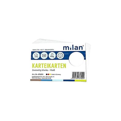 Milan Karteikarten A6 liniert 100 Blatt Lernkarten für Schule Studium Vokabeln
