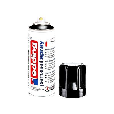 Edding 5200 Permanent Spray 200 ml, viele Oberflächen, langlebig Tiefschwarz Glänzend