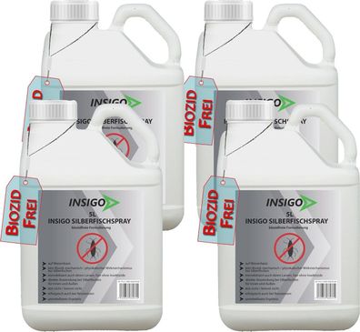 INSIGO 4x5L Anti Silberfischspray Mittel Schutz Abwehr Papierfischchen Ofenfische