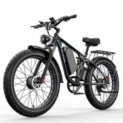 E-BYCCO EB7Pro Elektrofahrrad, 1000W*2 Motor, 52V 23Ah Akku, 26" Fatbike-Reifen