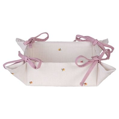 Clayre & Eef Brotkorb 35x35x8 cm Beige Baumwolle (Gr. 35x35x8 cm)