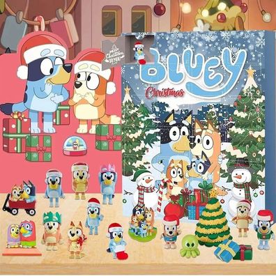 Bluey Hund Weihnachten Blind Box Resin Figur Ornament Kinder Spielzeug Geschenk