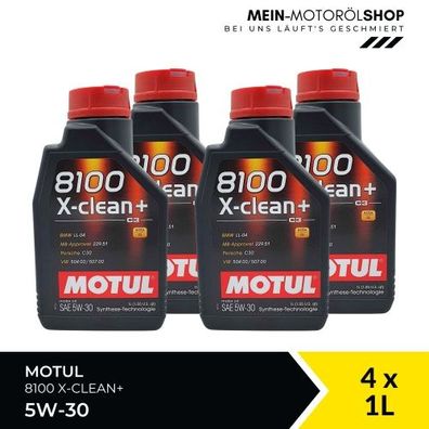 Motul 8100 X-clean+ 5W-30 4x1 Liter