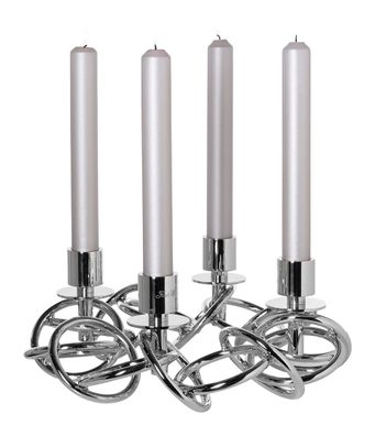 Fink Sonette, Leuchter, 4-flammig, vernickelt, glänzend, silberfarben, L. 34 cm,