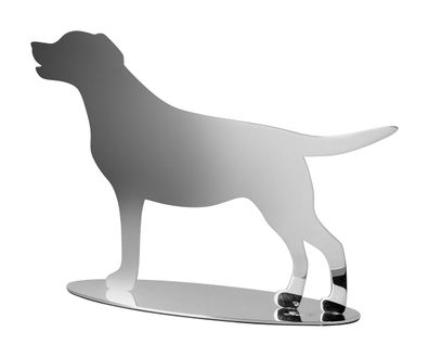 Fink LABBI, Deko Hund, Edelstahl , glänzend, silberfarben, L. 7 cm, B. 21 cm, H