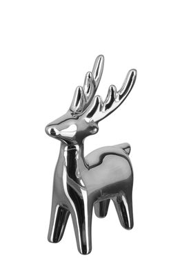 Fink SVEN, Dekofigur, Keramik, glatt, silber, L. 7 cm, B. 3 cm, H. 11 cm Höhe: