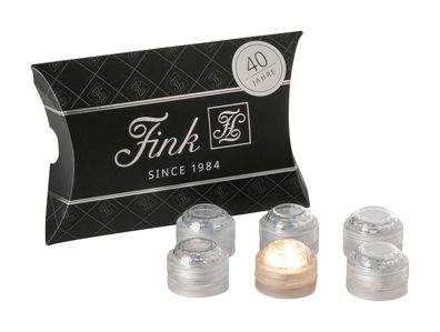 Fink LED Lichter 6er Set, Kunststoff, transparent, L. 3 cm, B. 3 cm, H. 2 cm, D