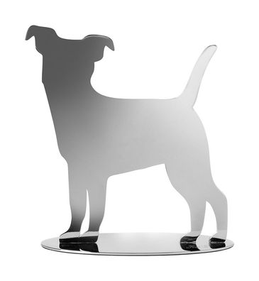 Fink RUSSEL, Deko Hund, Edelstahl , glänzend, silberfarben, L. 6 cm, B. 15 cm, H