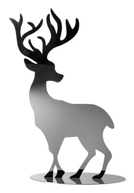 Fink JASPER, Deko Hirsch, Edelstahl , glänzend, silberfarben, L. 18 cm, B. 47 cm,