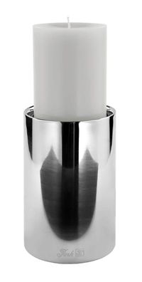 Fink SOBRIO, Stumpenkerzenhalter, Edelstahl , silberfarben, L. 10 cm, B. 10 cm,