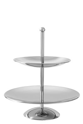 Fink SAMUEL, 2er Etagere, Edelstahl , silber, L. 21 cm, B. 21 cm, H. 23 cm, D. 21