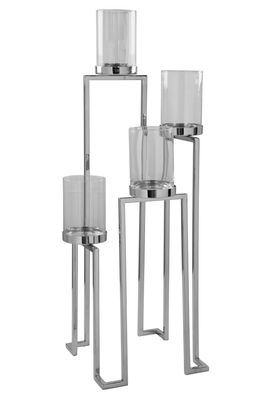 Fink GRANT, Leuchter, 4-flammig, Edelstahl, poliert, glatt, silberfarben, L. 33