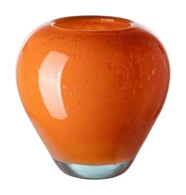 Fink LESLY, Glasvase, Glas, glatt, orange, L. 14 cm, B. 14 cm, H. 14 cm, D. 14 cm