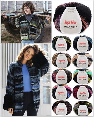 100g Katia Inca Noir Strick Häkelgarn Wolle zum Stricken Häkeln GP 84,50€/kg