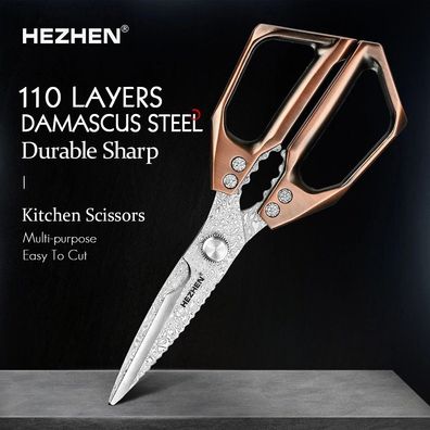 Steel Kitchen Scissors Walnut Shears Scrape Fish Scales Multifunctional kitchen