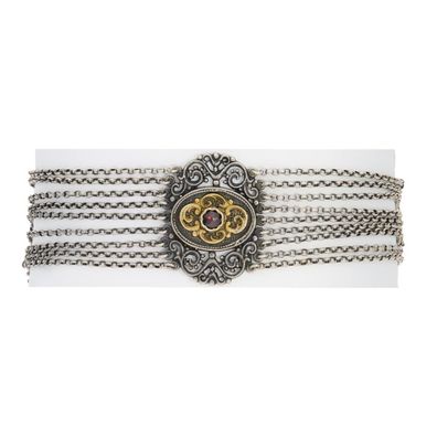 Second Hand Kropfkette 835 Silber mit Granat 25324983 getragen, wie neu