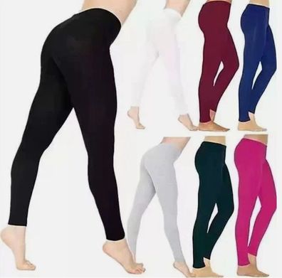 Gym High Waist Yoga Hosen Leggings Einfarbige Damen Leggings Gr XS-4 XL
