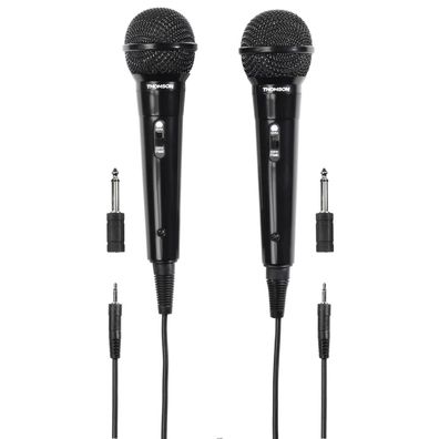SET 2x Thomson Dynamisches Mikrofon kabelgebunden 3m Kabel Party DJ Mix Karaoke