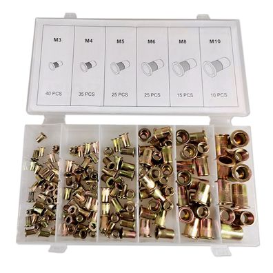 Nietmuttersortiment | M3 M4 M5 M6 M8 M10 | Stahl | 150 Stück